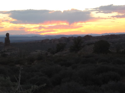 sunset in arches